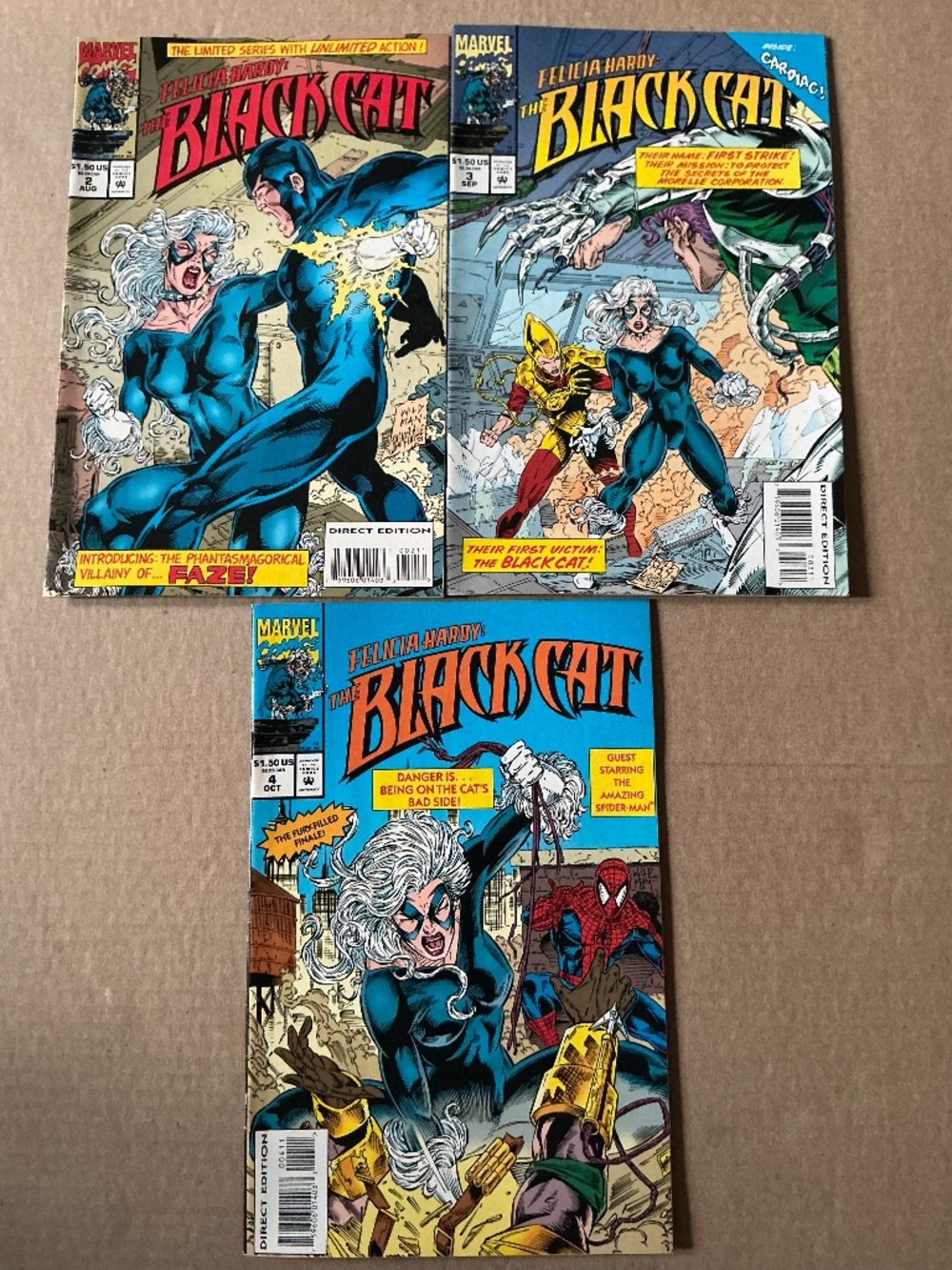 Marvel Comics Felicia Hardy The Black Cat 3 Issues 2 3 and 4 1994